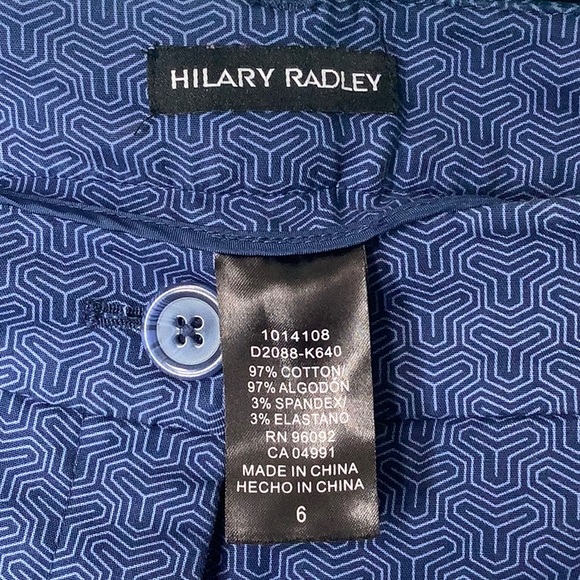 Hilary Radley Geometric Print Capri Pants Size 6 - Picture 12 of 15